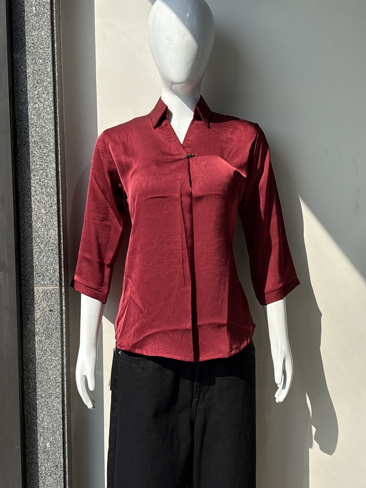 Crimson Wine Spread Collar Celebration Shirt angle 2